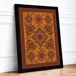 Ornate Eastern Tapestry Eclectic Framed Wall Art Print A3 Black