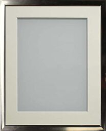 Frame Company Drayton Range Chrome Effect Photo Frame with Ivory Mount, A3 for image size A4