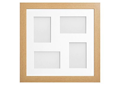 Frame Company Watson Beech Multi-Aperture Photo Frame with Mount, 40x40cm for 6x4 (x4 mix) * Choice of Frame Colour and Mount Design* NEW