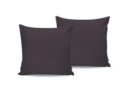 Luxurious Satin Pillowcase Set (2 Pieces), Dark Grey, 80 x 80 cm, 100% Cotton Satin, 210 Thread Count, Envelope Closure, Machine Washable at 30°C