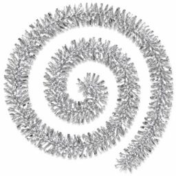 4 Pcs Chunky Christmas Tinsel Garland 2m Silver Xmas Decoration