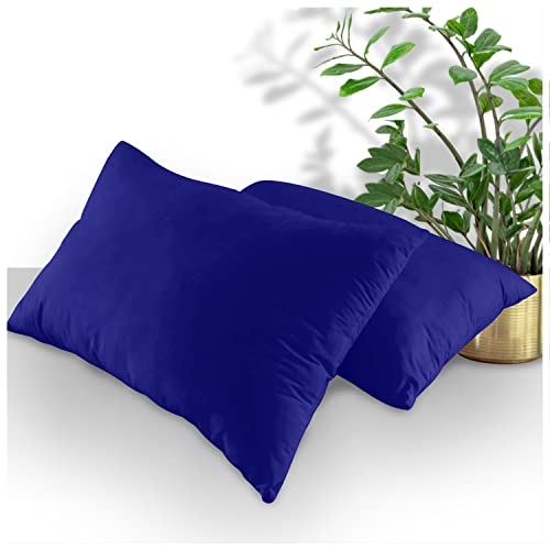 GC GAVENO CAVAILIA Housewife Pillowcases 2 Pack - Breathable Pillow Covers with Envelope Closure - Polycotton Plain Pillow Case (74x48 Cm) - Easy Care Fade Resistant Durable Bed Linen, Royal Blue