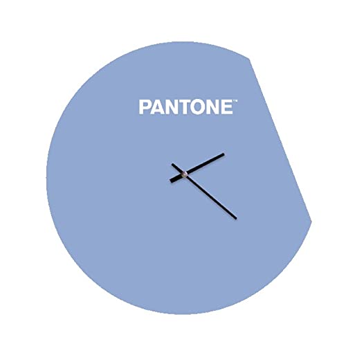 Homemania Moon Wall Clock for Living Room, Kitchen, Office, Blue, White, Metal, 40 x 0.15 x 40 cm, Dimension du Produit: L40xP0,15xA40 cm, 1,4 kg