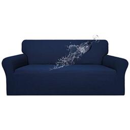 Easy-Going 100% Waterproof Couch Cover, Dual Waterproof Sofa Cover, Stretch Jacquard Sofa Slipcover, Leakproof Furniture Protector for Kids, Pets, Dog and Cat (Sofa, Navy)