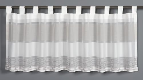 Gardinia Bistro Curtain Jacquard Stripes Beige 140 x 45 cm