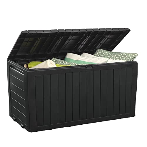 Keter 243531 Marvel Plus 71 Gallon Resin All Weather Deck Box, Grey