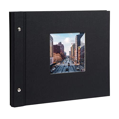 goldbuch Bella Vista 26897 30 x 25 cm Photo Album with 40 White Pages with Glassine Dividers Album Expandable Canvas Photo Book Black
