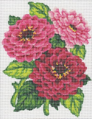 "Collection D'Art ""Flowers Zinnias Tapestry Kit, 100% Cotton, Multi-Colour, 20 x 25 x 0.10 cm"