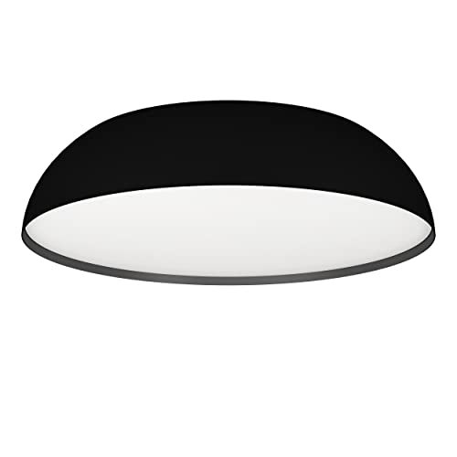 Eglo Connect.z Smart Home LED Ceiling Light Fixture Tollos-Z, Round Zigbee Lighting, app and Voice Control Alexa, Warm - Cool White, RGB, dimmable Spotlight, Black Metal lamp, Ø 22 in