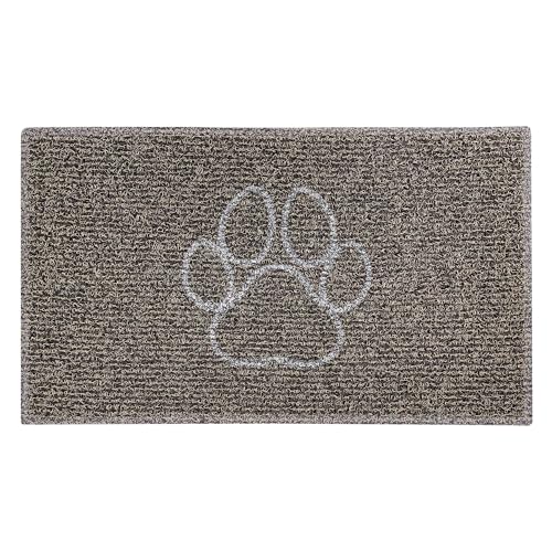 Nicoman PAW Embossed Shape Door Mat-Trapper Jet-Washable Doormat-(Use Indoor or Sheltered Outdoor), Medium (75x44cm), Brown with Beige