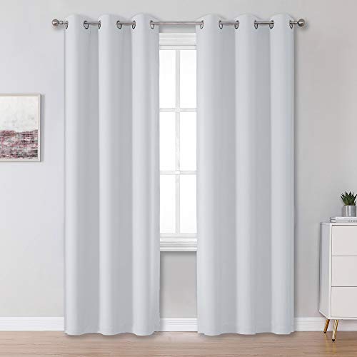 DUALIFE Eyelet Curtains for Bedroom Closet Door 80 Inch Long Light Blocking Privacy Noise Reducing for Home Work 80 x 203 cm (W x L) 2 Pack