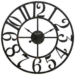 Bulova Corp Gabriel Wall Clock, Rustic Brown