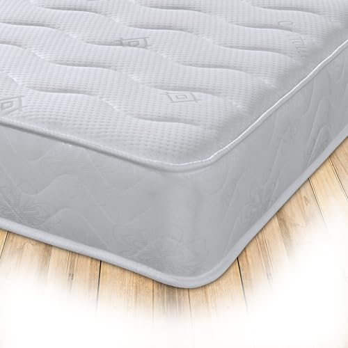 Starlight Beds 3ft Single Mattress –Wave Design Memory Foam & Spring Mattress, White, Soft. (90cm x 190cm / 3ft x 6ft3)