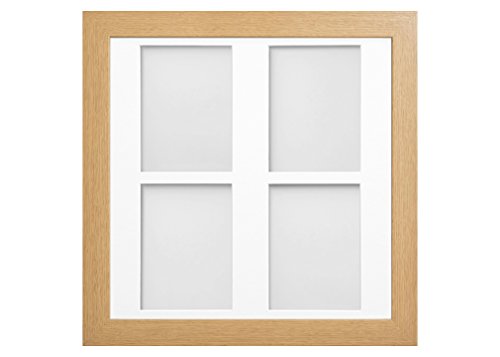 Frame Company Watson Beech Multi-Aperture Photo Frame with Mount, 40x40cm for 7x5 (x4 portrait) * Choice of Frame Colour and Mount Design* NEW