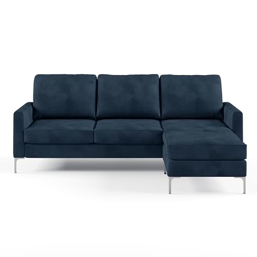 Novogratz Chapman Sectional Sofa Velvet Blue