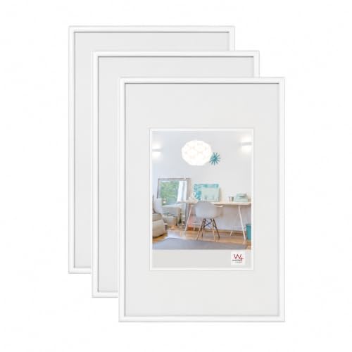 walther design KV430W3 Picture Frame, White, 24 x 30 cm, Pack of 3, New Lifestyle Plastic Frame
