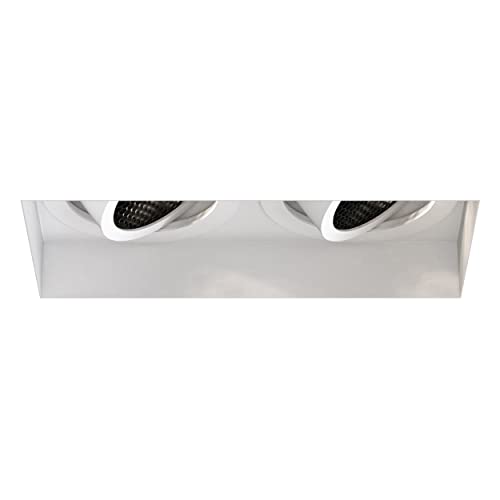 Astro Trimless Square Twin Adjustable Indoor Downlight (Matt White), GU10 LED Lamp, Designed in Britain - 1248022-3 Years Guarantee