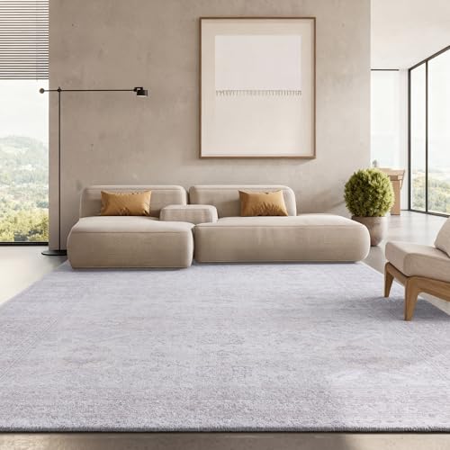 Safavieh Traditional Rug Ideal for High Traffic Areas - Machine Washable and Non Slip - Tucson Collection, Short Pile, in Beige, 183 X 274 cm
