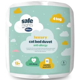 Silentnight Safe Nights Luxury Cot Bed Duvet 4 Tog - Anti Allergy Soft Breathable Snug Warm Nursery Junior Quilt for Children, Kids, Toddlers - Hypoallergenic and Machine Washable - 150x120cm