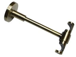 Gardinia Memphis Series Ceiling Support for Curtain Rods, 2-Track Open, Rotatable, Distance from Wall 13 cm, Diameter 16 mm, Metal, Antique Brass