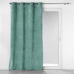 Douceur d'Intérieur Curtain, Polyester, Green, 140 x 260 cm