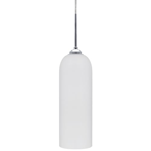 Modern White Frosted Glass Ceiling Light Shade Pendant Light Tubular Lamp Shade Chrome Holder H3134