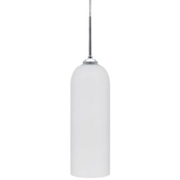 Modern White Frosted Glass Ceiling Light Shade Pendant Light Tubular Lamp Shade Chrome Holder H3134