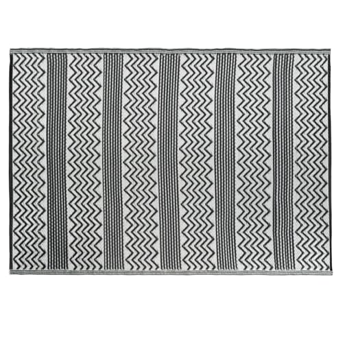 JVL Lightweight Reversible Plastic Woven Outdoor Rug, 120x170cm, ZigZag