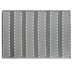 JVL Lightweight Reversible Plastic Woven Outdoor Rug, 120x170cm, ZigZag