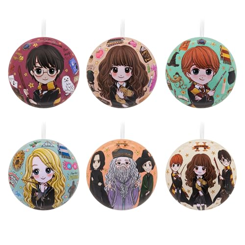 Hallmark Harry Potter Christmas Tree Decorations, Tin Baubles, 12-Pack