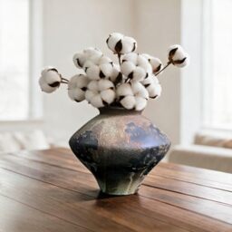 GeLive Brown Ceramic Rustic Vase Jingdezhen Handmade Vintage Pottery Flower Jar for Fresh and Dried Plants Table Centerpiece Wabi Sabi Vase Home Farmhouse Decor
