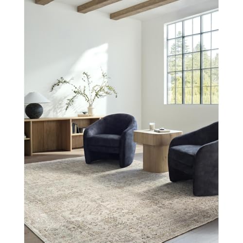 Livabliss Myrtle Avenue I x Galey Alix Vintage Carpet 200x275 cm, Large Living Room & Bedroom Decor, Scandi Neutral Traditional Boho Pattern, Durable Easy Care Pile, Taupe Brown Mus