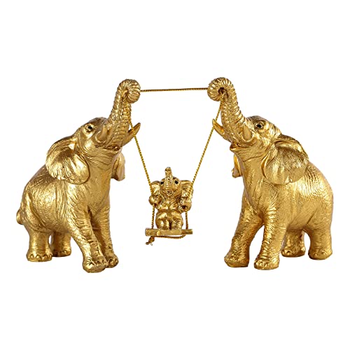 Elephant Statue For Home Decor.Gold Elephant Decor For Living Room,Office,Shelf,Table Centerpiece Decorations.Elephant Gifts for Women,Mom.Good Luck Elephant Figurines.Home Decor Living Room.(Gold)