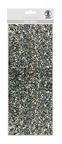 Flitter Stickers 1 Sheet Aluminium Foil Stickers Silver/Green Approx. 12 x 29 cm