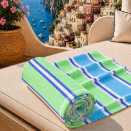 PETTI Artigiani Italiani - Microfibre Beach Towel, Beach or Pool Towel, Beach Towel, Large 90 x 180 cm, Millerighe 24
