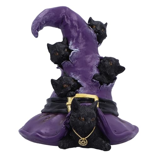 Nemesis Now Magical Mischief 14cm, Black, Cat Figure, Expertly Hand-Painted - Resin, Black Cat Ornament, Collectable Cat Giftware, Cast in the Finest Resin