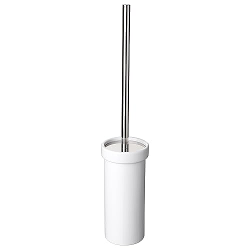 TATAY Toilet Brush - Durable Ceramic - 100% Inox Handle - Compact and Functional Toilet Brushes - 12 x 12 x 38 cm - Martins Collection - White