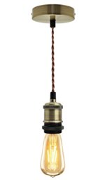 Industrial Vintage Brass Pendant Ceiling Light Lamp Holder Antique Retro E27 Fitting M0010-AB