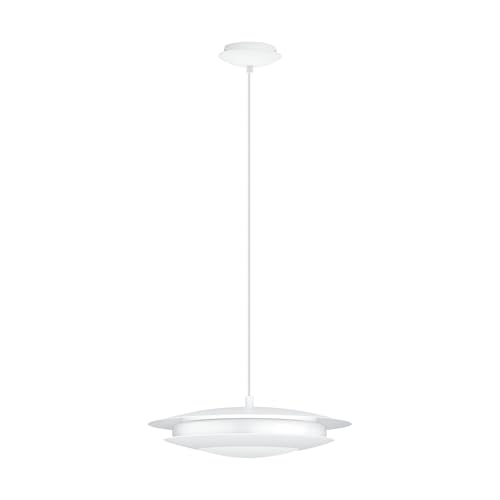 Eglo Connect LED Pendant lamp Moneva-C, Single Light Hanging lamp, Pendant Light Made of Steel and Plastic in White with Colour Temperature Change (Warm, Neutral, Cold), RGB, dimmable, Ø 40.5 cm