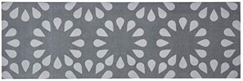 Zala Living Bloom Washable Kitchen Runner Rug 50 x 150 cm 100% Polyamide Non-Slip Suitable for Underfloor Heating Grey