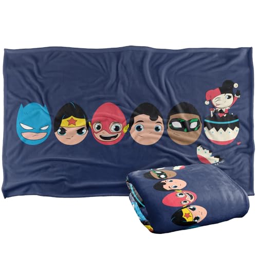 "LOGOVISION Kids DC Originals Super Friends 6 Good Easter Eggs Characters Silky Touch Super Soft Throw Blanket 36""x58"""