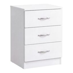 Vida Designs Large White Chest of Drawers, 3 Drawer With Metal Handles and Runners, Unique Anti-Bowing Drawer Support, Riano Bedroom Furniture
