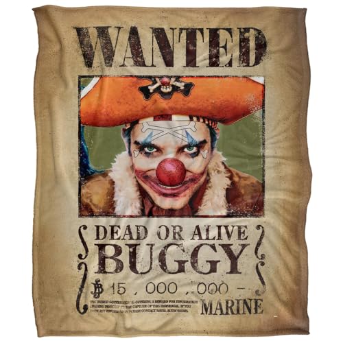 One Piece Buggy Wanted Poster Silky Touch Super Soft Throw Blanket 152 X 127 Cm