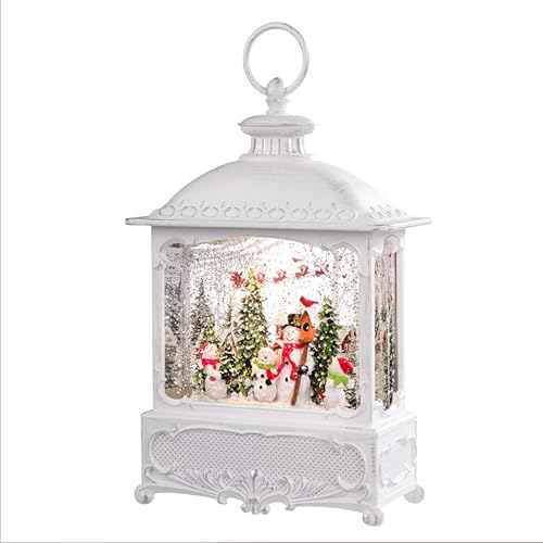 Konstsmide LED Snow Globe Lantern Santa Sleigh with Reindeers and Village / Water Filled / Christmas Decorations Indoor Use (IP20) / Battery Operated: 3xAA 1.5V (excl.) / Christmas Lantern 1 LED