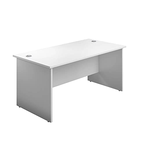 Office Hippo Panel Desk with 2 Mobile Storage Including Filing Drawer, A4, Foolscap, White, 120 x 80 x 73 cm