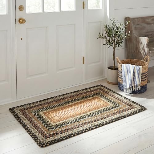 Safavieh Contemporary Rug Living Room, Dining Room, Bedroom - Machine Washable and Reversable - Braided Collection, Short Pile, in Multi Colored, 66 x 112 cm