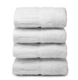 Top Towel - 4 Towels Bidet or Face - Hotel White Towels - Large Bath Towels - 100% Cotton - White - 30x50cm