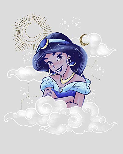 Komar Disney Wall Picture Jasmin Clouds Nursery Baby Room Decoration Art Print Without Frame Available in 3 Sizes, Colourful, WB083-40x50