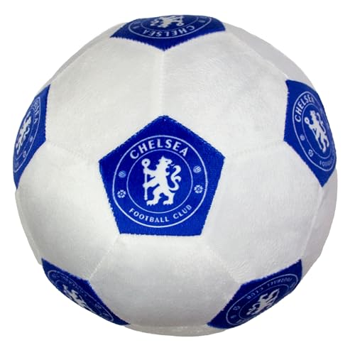 Chelsea FC Officially Licensed Soccer Ball Round Cushion, Super Soft White Football Crest Pillow, Perfect For Any Bedroom, on the Sofa 25 x 25cm