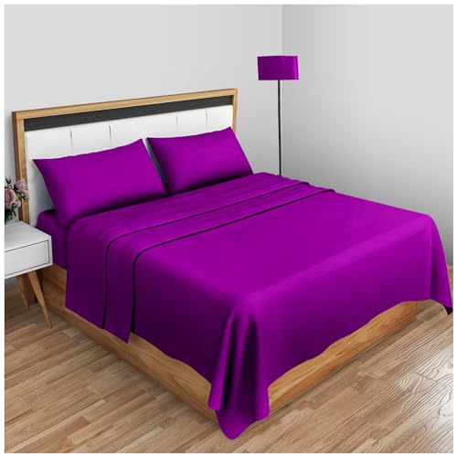 Gaveno Cavailia Super Soft Plain Dyed Diamond Flat Sheet [ Super King - Berry ]